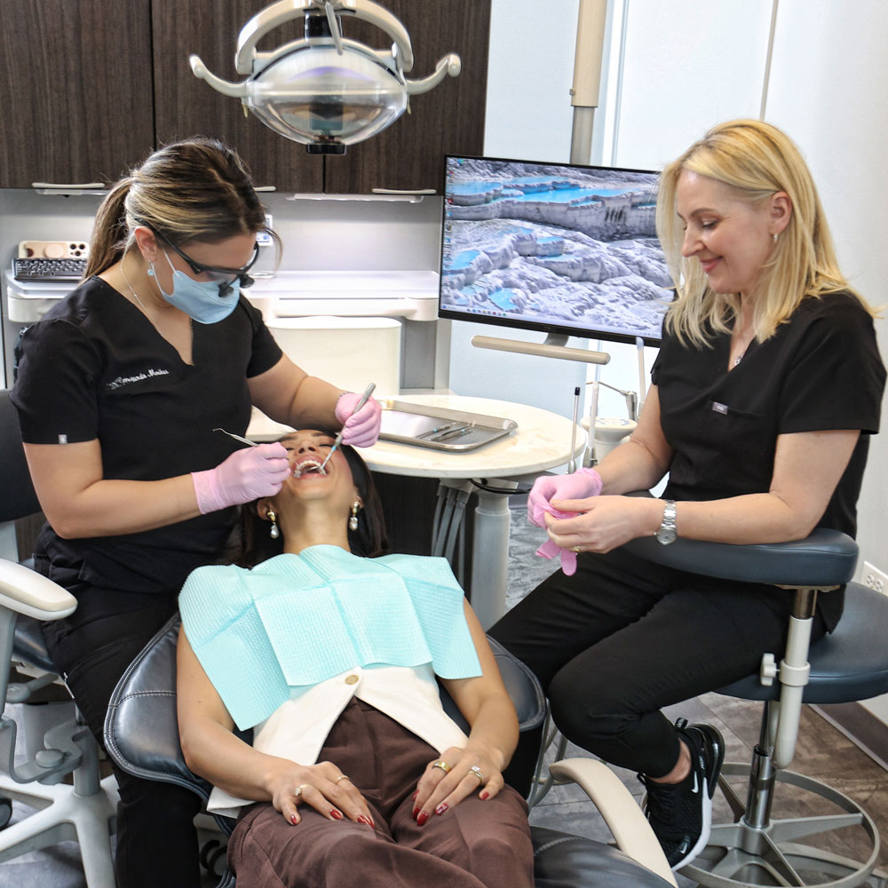 relaxed treatment in progress at winnetka dental group in winnetka IL